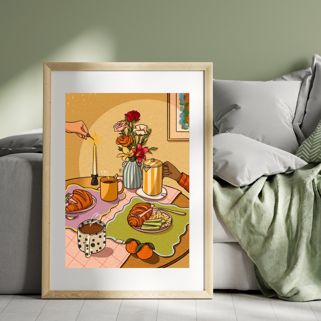 Cozy breakfast Print