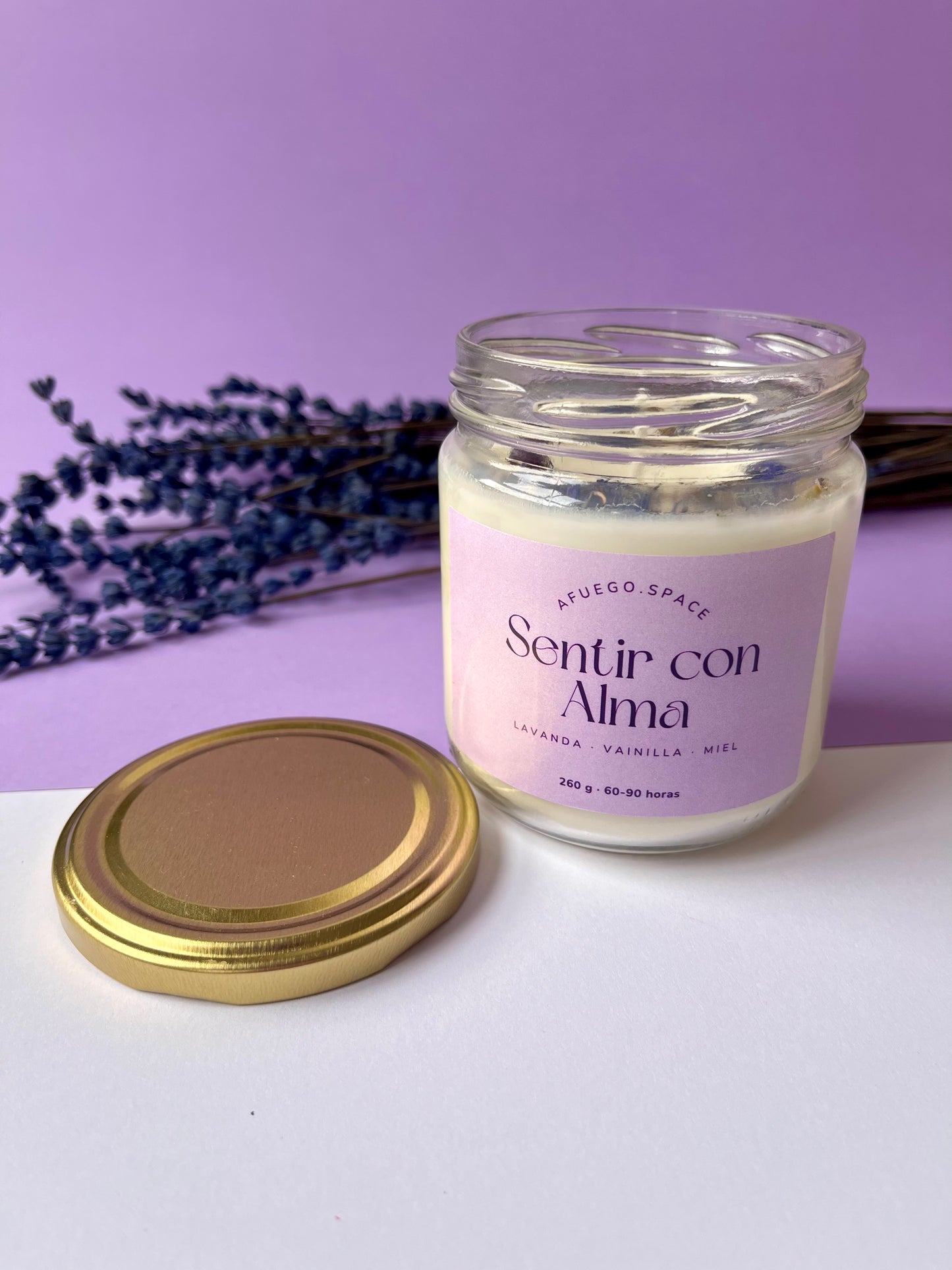 Vela Alma Grande- lavanda, miel y vainilla